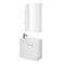 Orlando Wall Mounted Basin and Cabinet with Mirror - White Gloss Large Image