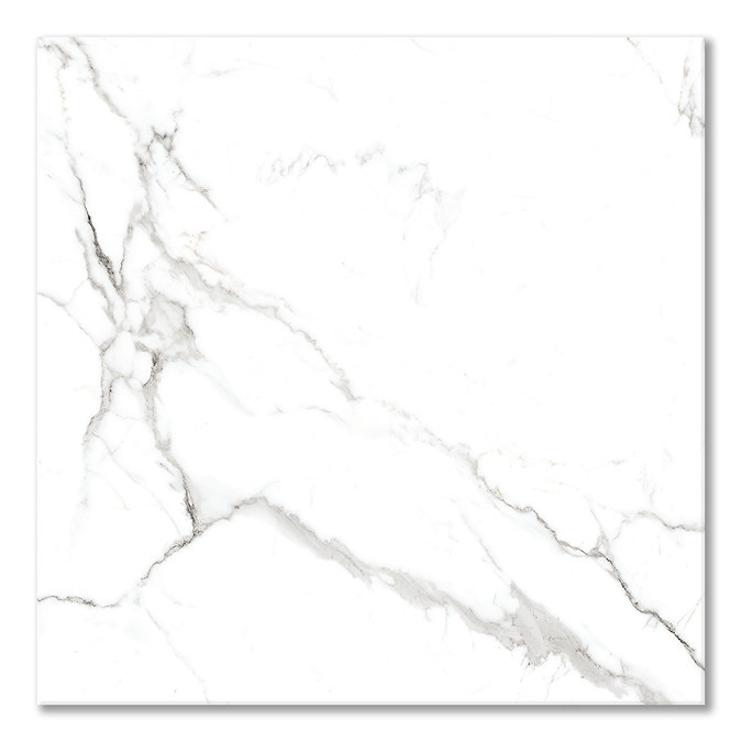 Ornella White Marble Effect Wall & Floor Tiles - 600 x 600mm