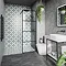 Osaka 1950mm Matt Black Wetroom Screen incl. Support Arm