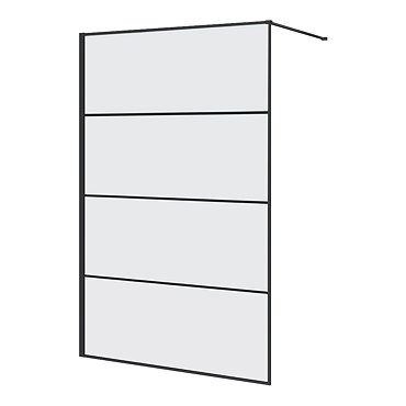 Osaka 1950mm Matt Black Wetroom Screen incl. Support Arm