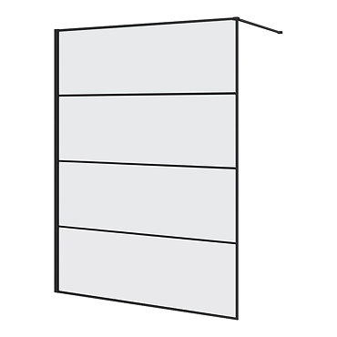 Osaka 1950mm Matt Black Wetroom Screen incl. Support Arm