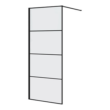 Osaka 1950mm Matt Black Wetroom Screen incl. Support Arm