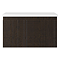 Osaka 500mm Wall Hung Vanity Unit – Slatted Dark Oak with White Stone Countertop