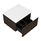 Osaka 500mm Wall Hung Vanity Unit – Slatted Dark Oak with White Stone Countertop