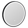 Osaka 600mm Round LED Illuminated Anti-Fog Bathroom Mirror Matt Black