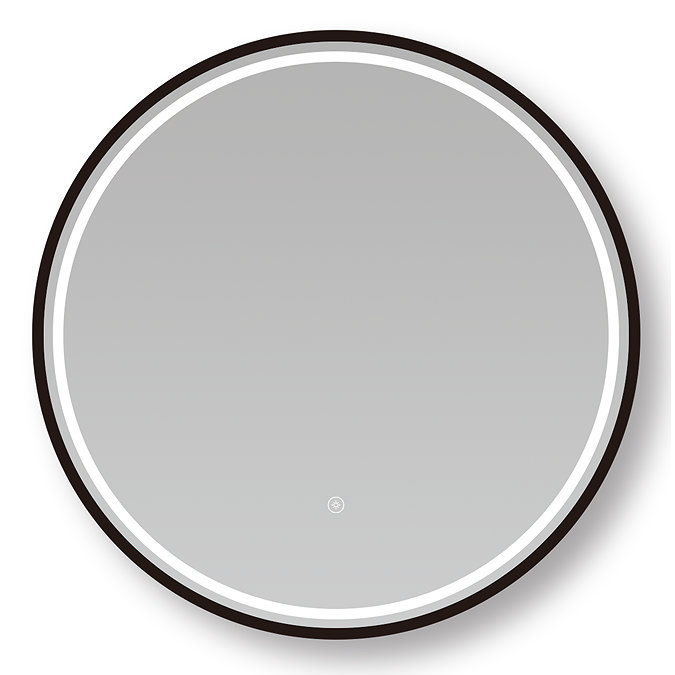 Osaka 600mm Round LED Illuminated Anti-Fog Bathroom Mirror Matt Black