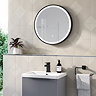 Osaka 600mm Round LED Illuminated Anti-Fog Bathroom Mirror Matt Black