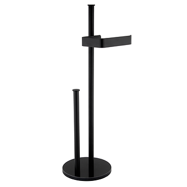 Osaka Freestanding Toilet Roll Holder - Matt Black