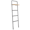 Osaka Matt Black Ladder Rail with Shelf - Light Oak