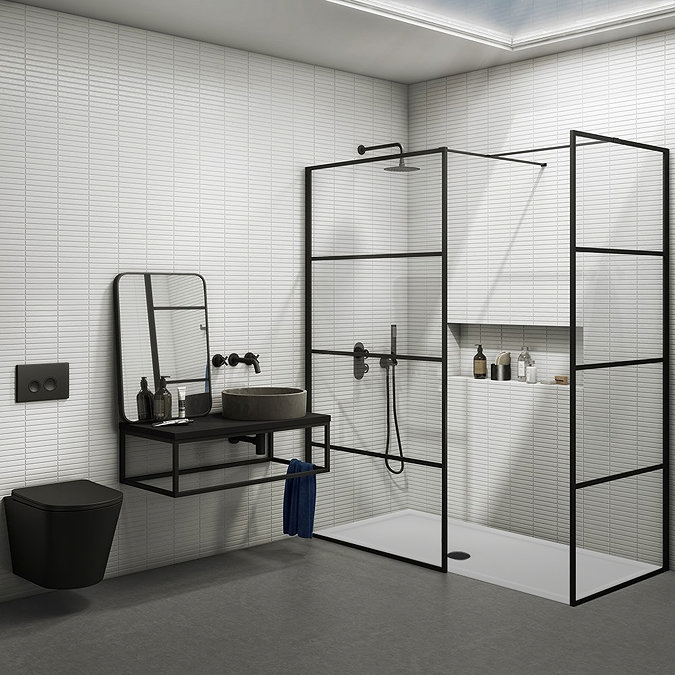 Osaka Matt Black 1400 x 900mm Wet Room