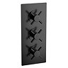 Osaka Matt Black Crosshead Concealed Triple Shower Valve