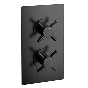 Osaka Matt Black Crosshead Concealed Twin Shower Valve