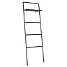 Osaka Matt Black Ladder Rail with Shelf - Dark Oak