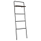 Osaka Matt Black Ladder Rail with Shelf - Dark Oak