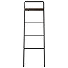Osaka Matt Black Ladder Rail with Shelf - Dark Oak