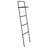 Osaka Matt Black Ladder Rail with Shelf - Dark Oak