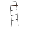 Osaka Matt Black Ladder Rail with Shelf - Dark Oak