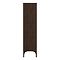 Osaka Slatted Dark Oak 1 Door Tall Storage Unit with Matt Black Legs