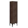 Osaka Slatted Dark Oak 1 Door Tall Storage Unit with Matt Black Legs