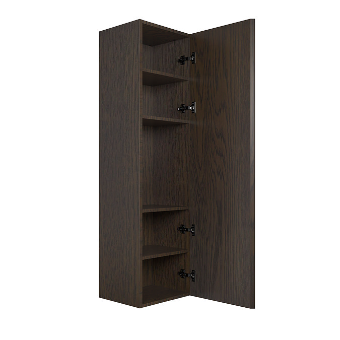 Osaka Slatted Dark Oak 1 Door Wall Hung Tall Storage Unit