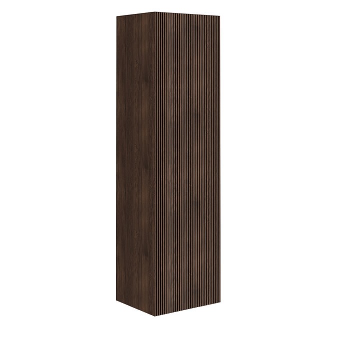Osaka Slatted Dark Oak 1 Door Wall Hung Tall Storage Unit