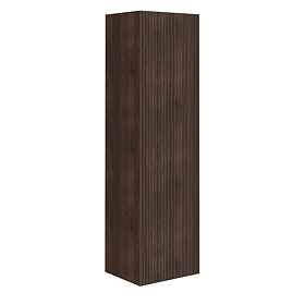Osaka Slatted Dark Oak 1 Door Wall Hung Tall Storage Unit