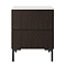 Osaka Slatted Dark Oak 600mm 2-Drawer Countertop Vanity Unit with White Stone Worktop