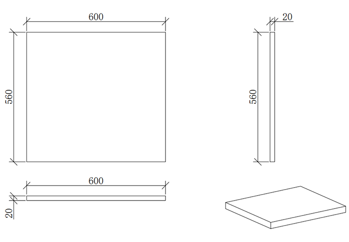 Osaka Slatted Dark Oak 600mm 2-Drawer Countertop Vanity Unit with White Stone Worktop