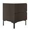 Osaka Slatted Dark Oak 600mm 2-Drawer Countertop Vanity Unit with White Stone Worktop