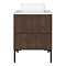 Osaka Slatted Dark Oak Effect 600mm 2-Drawer Vanity Unit with White Granite Worktop & Countertop Basin
