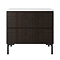 Osaka Slatted Dark Oak 800mm 2-Drawer Countertop Vanity Unit with White Stone Worktop