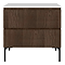 Osaka Slatted Dark Oak 800mm 2-Drawer Countertop Vanity Unit with White Stone Worktop