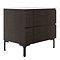 Osaka Slatted Dark Oak 800mm 2-Drawer Countertop Vanity Unit with White Stone Worktop