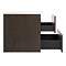 Osaka Slatted Dark Oak 800mm Wall Hung 2-Drawer Countertop Vanity Unit with White Stone Worktop and Rectangular Basin