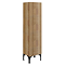 Osaka Slatted Oak 1 Door Tall Storage Unit with Matt Black Legs