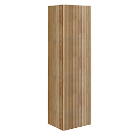 Osaka Slatted Oak 1600mm Wall-Hung Single Door Tall Storage Unit