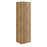 Osaka Slatted Oak 1600mm Wall-Hung Single Door Tall Storage Unit