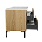 Osaka Slatted Oak 1200mm 2-Drawer Vanity Unit with White Stone Worktop & 2 Square Basins