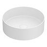 Osaka Slatted Oak 600mm Wall Hung Vanity with White Stone Worktop & Round Countertop Basin