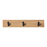 Osaka Wooden Wall Hook Hanger Bracket - Matt Black and Light Oak
