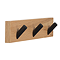 Osaka Wooden Wall Hook Hanger Bracket - Matt Black and Light Oak