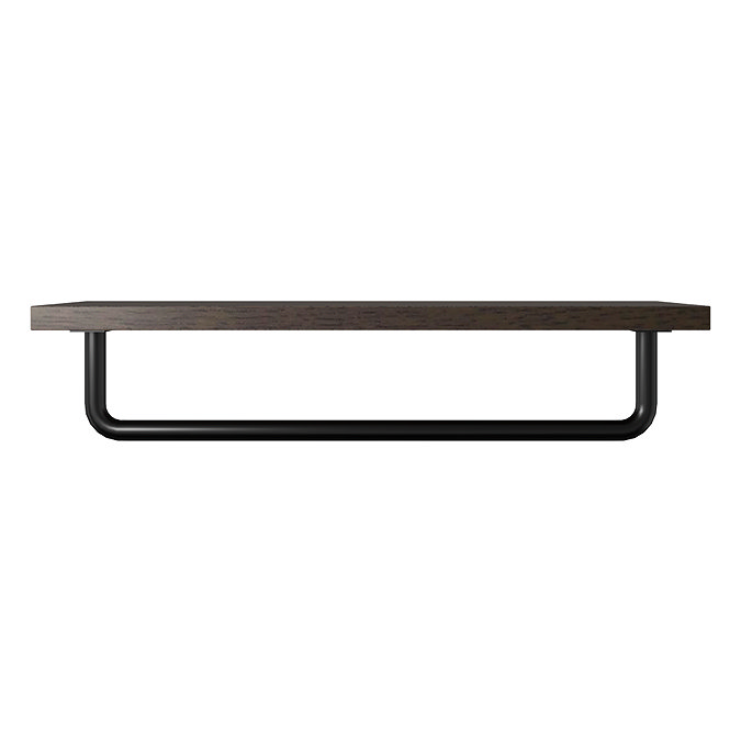 Osaka Wooden Towel Shelf with Rail - Dark Oak