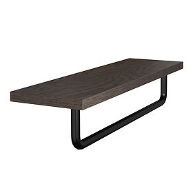 Osaka Wooden Towel Shelf with Rail - Dark Oak