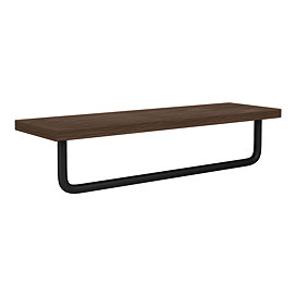 Osaka Wooden Towel Shelf with Rail - Dark Oak