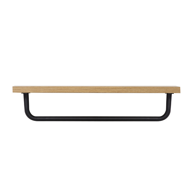 Osaka Wooden Towel Shelf with Rail - Light Oak