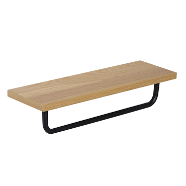 Osaka Wooden Towel Shelf with Rail - Light Oak