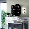 Oscar 800 x 450mm Lozenge Shaped Mirrored Cabinet - Matt Black