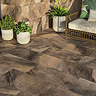 Oscura Brown Stone Effect Wall and Floor Tiles - 303 x 613mm