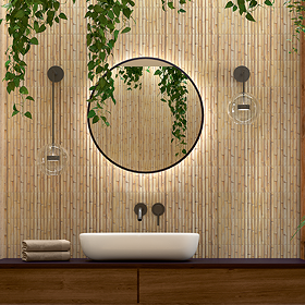 Otaru Bamboo Effect Cream Wall Tiles - 150 x 300mm