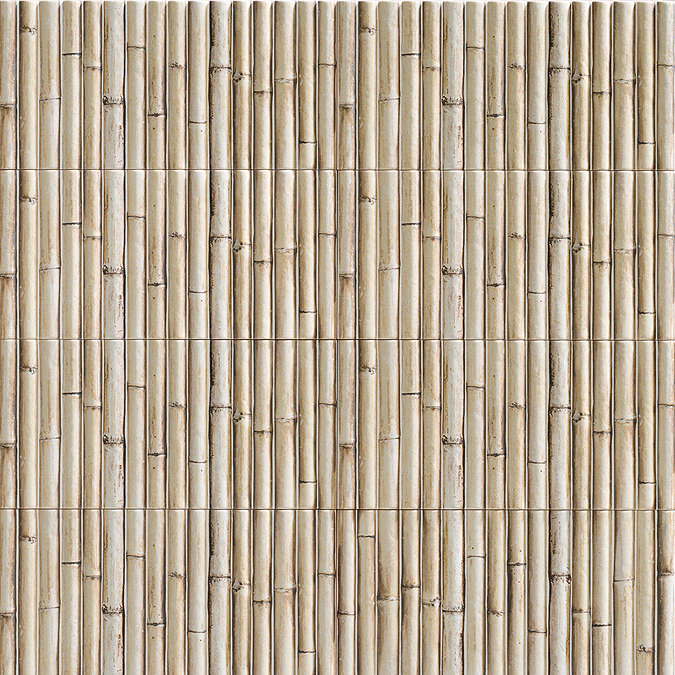 Otaru Bamboo Effect White Wall Tiles - 150 x 300mm